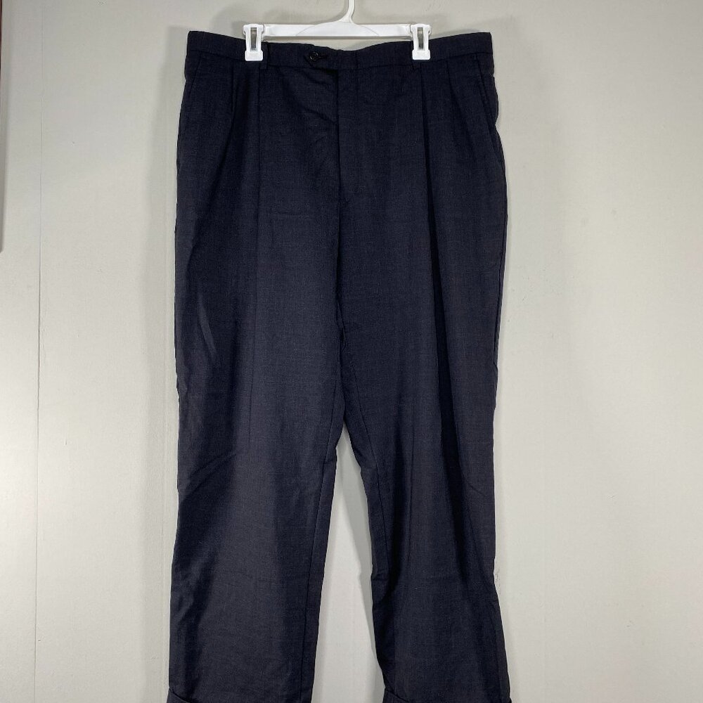 Hart Schaffner Marx Pleated Dress Pants Men's 40 High Rise Gray Office USA